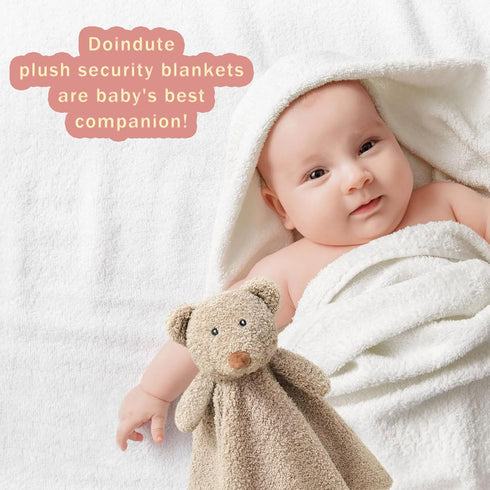 Baby Brown Teddy Bear Soft Stuffed Animal Security Blanket, Plush Lovey Blanket for Newborn, Infant, Toddler