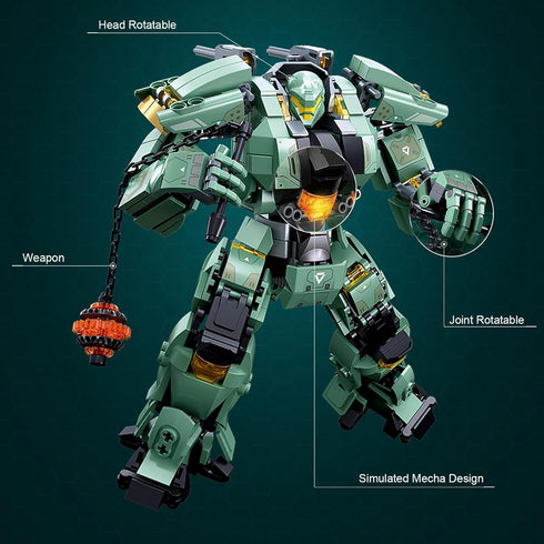 Set,Destroy 542 14+ HIGH GODO Transforming Mech Robot Building Blocks Warrior City Action Mech Model Building Kit