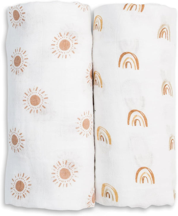 Lulujo Baby Swaddle Blankets | Unisex Softest Breathable Cotton Muslin Swaddle Blanket