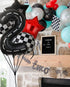 Race Car Birthday Balloons - 40 Inch Racetrack Number Balloon for Two Fast Birthday Party Decor Supplies