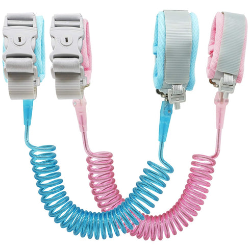Socub Anti Lost Wrist Link (8.2ft), Toddler Leash for Kids Safety, 2 Pack in Pink and Blue