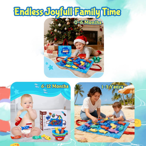 Gacoman 1 Toddler1-3 Counting, 12-18 Montessori Toys for Year Old Boy Girl Birthday Gift- Cloth Fishing Game