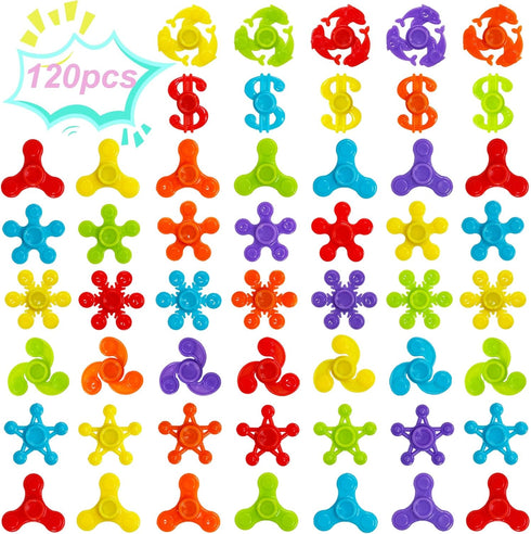 120 Pack Mini Fidget Spinner, Stress Relief Sensory, Easter Basket Stuffers, Easter