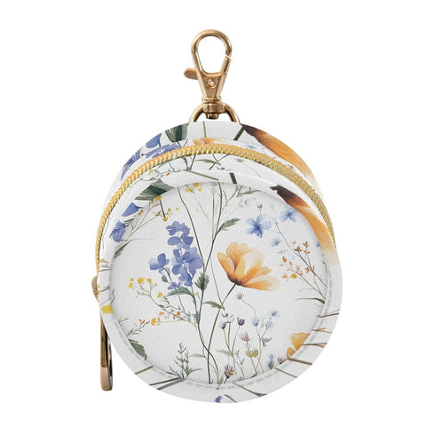 YETTASBIN Wildflowers Portable Pacifier Holder Case with Metal Hook Buckle & Zipper for