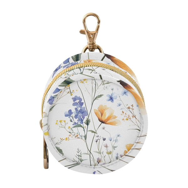 YETTASBIN Wildflowers Portable Pacifier Holder Case with Metal Hook Buckle & Zipper for