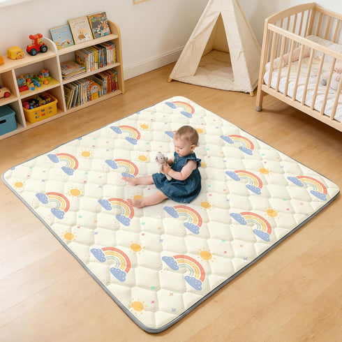 59" 59" Tummy Baby Play Mats for Floor - x Thicken & Soft Foam Playmats for Toddlers Playpen - Non-Slip Baby Activity