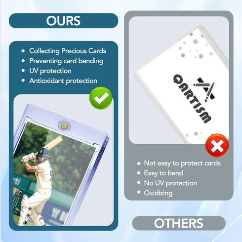 64ct 35pt ZENOWICK Magnetic Card Holders, One Touch Card Holder, U-V Protection Hard Plastic Case for Trading Cards