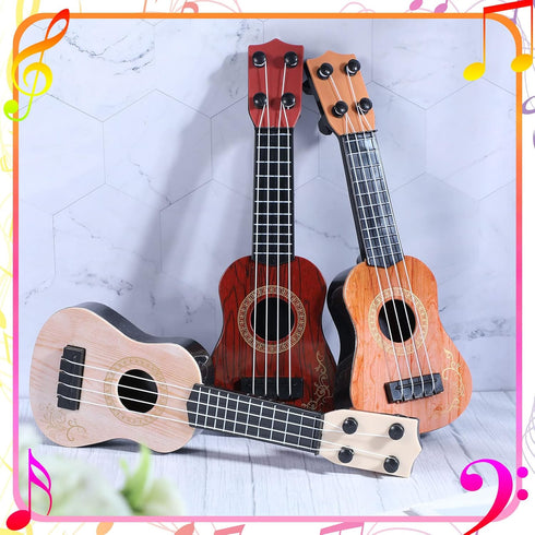 3 Pcs Mini Ukulele Guitar for Kids, Classical Musical Instrument, Cute Developmental Educational Toy (Classic Style)