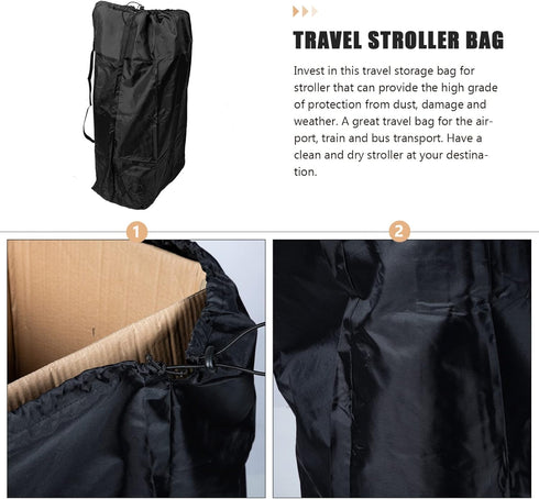 Toddmomy Stroller Travel Bag, Car Seat Gate Check Bag with Shoulder Straps for Airplane Travel