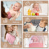 5 Pack, 12x12 Inches MUKIN Baby Washcloths,Muslin Burp Cloths Towels for Newborns,Absorbent Cotton Bath Face Towel