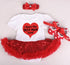 Reborn Baby Doll Clothes Outfit for 20-23 Inch Reborns, Matching Clothing Headband, Red Heart Tutu Dress
