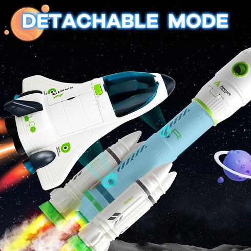 TOY Life Space Toy Rocket Toys for Kids, Space Shuttle with Astronaut and Planet Toy for Ages 3+