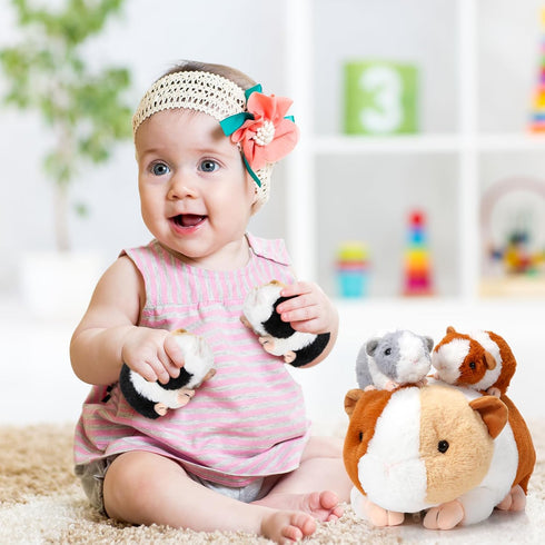 5 16 Inch 4 Jenaai Pcs Plush Guinea Pig Stuffed Animals Mama Guinea Pig with Cute Plushie Babies Soft Animals Pillow