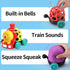 Baby Toys Train, Infant Toys 6-12 Months, Soft Ball Rattles and Musical Push Car Truck for Toddlers