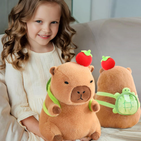 Aniamls Cute Capybara Plush Kawaii Soft Capybara Plush Doll Pillow with Bread Capybara Stuffed Toys for Girls Kids