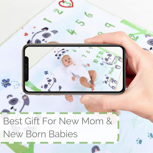 InnoBeta Baby Monthly Milestone Blanket, Flannel Plush Newborn Infant Photo Blanket for Boys & Girls New Mom Gifts