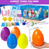 UNGLINGA 4 Jumbo Easter Basket Stuffer Surprise Eggs, 6 Science Experiments for Kids, Educational STEM Kit