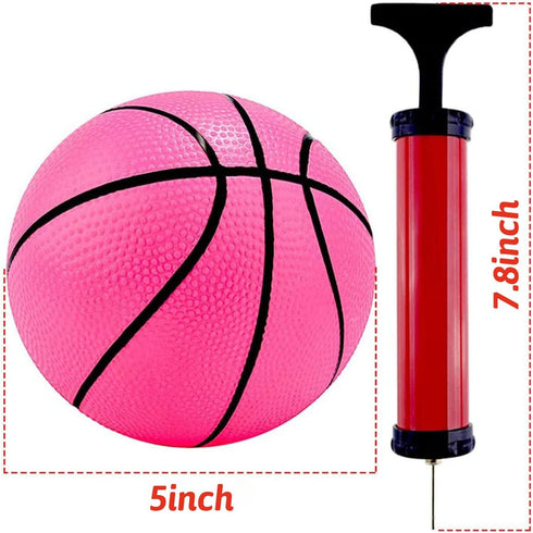 Shindel 5 Inch Mini Toy Basketball - 6PCS Colorful Rubber Basketballs with Pump for Toddlers, Indoor and Outdoor Play