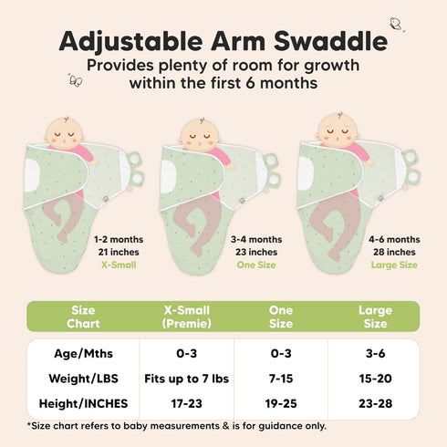 3-Pack 0-3 Organic Baby Swaddle Sleep Sacks - Swaddles for Newborns, Infant Months, Baby Girls, Boys, Soft & Snug