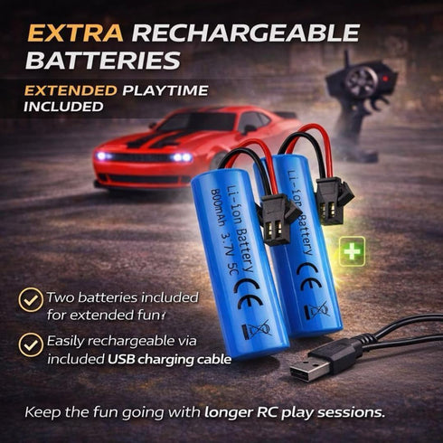 1:24 4WD 2 2.4GHz 2) IntelLock RTR RC Drift Car with Scratch-Free Drift Tires, High-Speed Muscle, Rechargeable