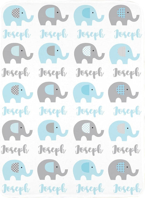 WolfeDesignPDD Custom Blanket, Newborn Gift, Elephant Baby Blanket, Personalized Baby Blanket, Swaddle Blanket,