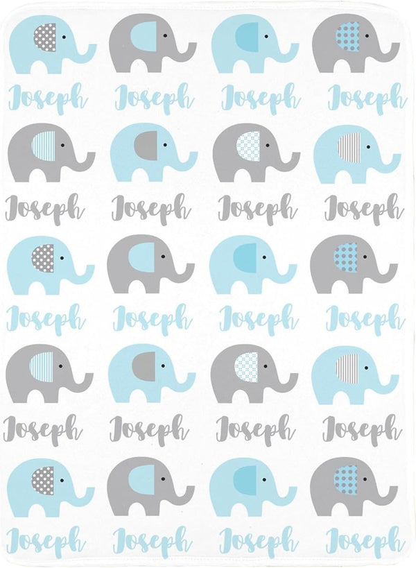 WolfeDesignPDD Custom Blanket, Newborn Gift, Elephant Baby Blanket, Personalized Baby Blanket, Swaddle Blanket,