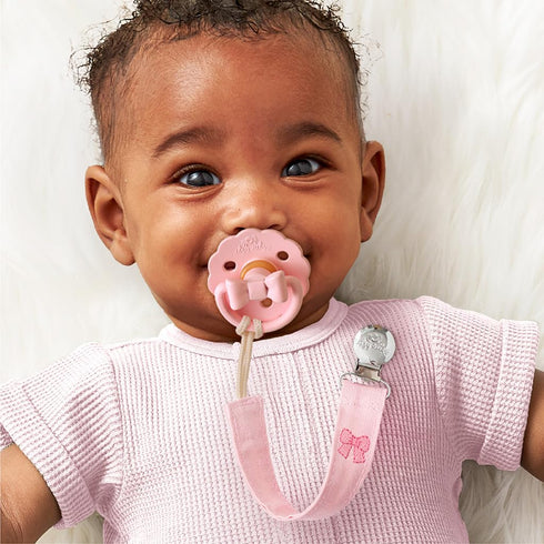 Pack 2 Itzy Ritzy Fabric Pacifier Strap Universal Pacifier Clip Attaches to Clothing, Strollers & Bags - Keeps