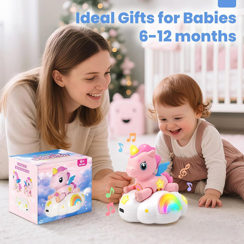 6-12 1 1st Duchong Baby Toy Months, Toys for Year Old Girl, Crawling Musical Unicorn Toys for Walking Toddler, Birthday