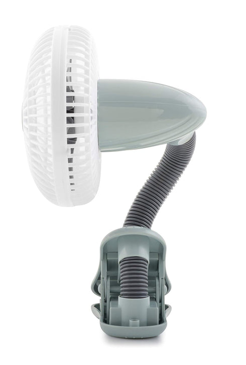 O2COOL 4 Inch Clip On Stroller Fan, Portable Battery Operated for Outdoor, Car Seat, and Baby Crib (Grey)