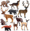 EOIVSH 10PCS Forest Animal Figures, Realistic Woodland Figurines, Plastic Jungle Toys Set With
