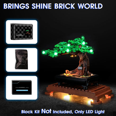 Vaodest LED Light for Lego Bonsai Tree 10281 Model, Compatible with Model 10281, Green
