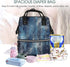 FHEDVBN Backpack Mummy Backpacks Daypack Abstract Blue Diaper Bag for Women Multifunction Waterproof for Mom Dad, Large