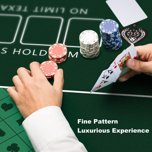 70 35 Inch 8 YUZPKRSI x Poker Mat, Players Texas Hold'em Poker Rubber Mat Poker Topper for Tables, Folding Portable