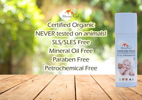 MOMMY CARE Baby Shampoo, Certified Organic Calendula, SLS and Paraben Free, Shea Butter and Aloe Vera for Newborns