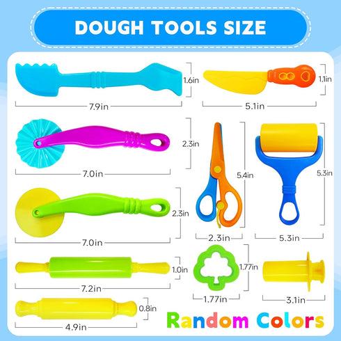 Gerute 28Pcs Dough and Clay Play Tools Kit for Kids, Modeling Clay Accessories with Animal Cutters, Rolling Pins