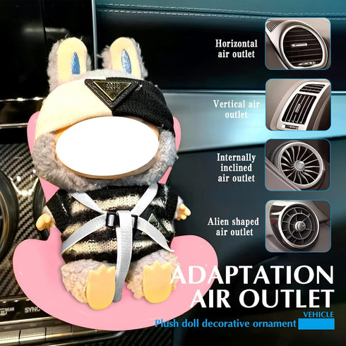 NUJOLI 10-17cm, Car Seat for La bu bu Dolls Car Decoration Chair with Air Vent Clip, Doll Accessories Sofa Seat