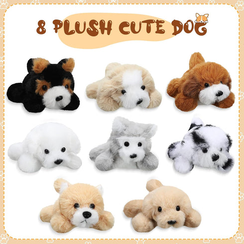 8 5 Inch Sumind Pcs Christmas Dog Stuffed Animals Bulk Assorted Cute Stuffed Puppy Dogs Small Animal for Xmas Holiday