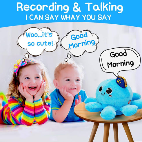 6-12 0-6 7 8 9 10 12-18 1 2 Tummy Tsomtto Baby Toys Months Musical Plush Octopus Crawling Walking Toys Light up Voice