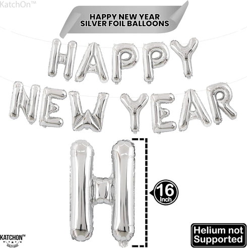KatchOn XtraLarge 2025 Balloons - 40 Inch Silver and 16 Inch for Happy New Year Decorations