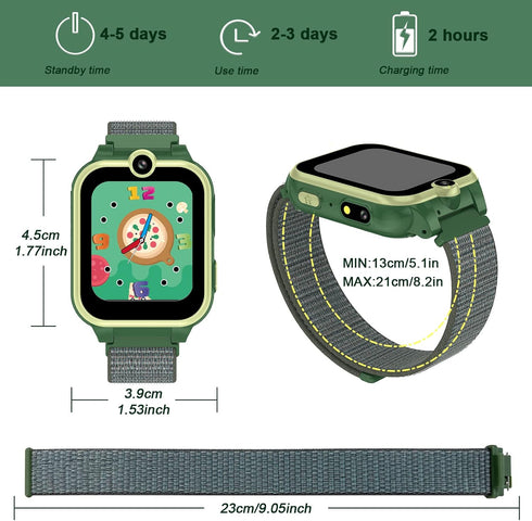 Kids Smart Watch for Girls and Boys - Dual Camera Touchscreen Smart Watch with 18 Games and Music Player