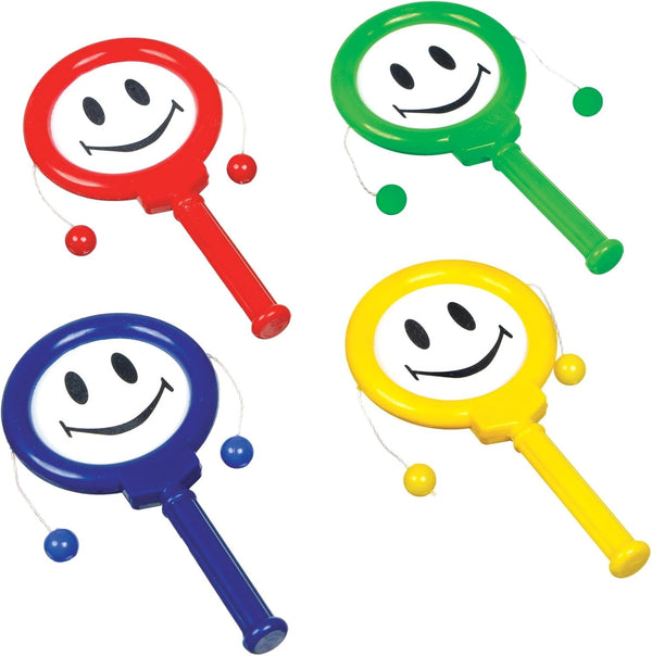amscan Smile Slide Drum Plastic Favor, 4" x 2" x .25", Assorted Color, Pack of 16