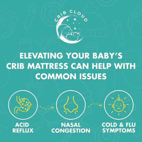Inflatable Wedge Pillow for Colic Baby Relief Fully Adjustable Infant Sleeping Wedge to Help with Acid Reflux, GERD