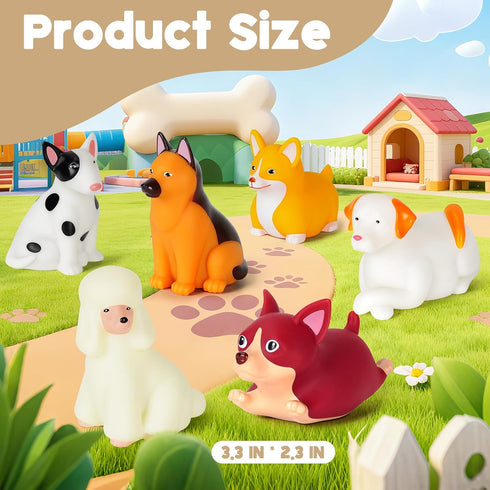 1-3: 6 Set, 1 2 3+ Bath Toys for Toddlers PCS Light-Up Dog Bath Toy Baby Bath Toys, Bathtub Pool Bath Toy for Kids