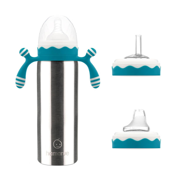 3-in-1 Deluxe Stainless Steel Sippy Cup for Babies and Toddlers | Non-Toxic