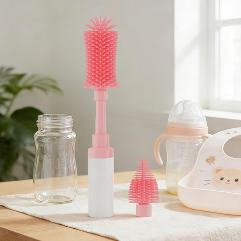 Chuya Baby Bottle Brush Kit -Upgraded Silicone Bottle Cleaning Brush & Nipples Cleaning,Press-Pump Foam Dispenser Brush