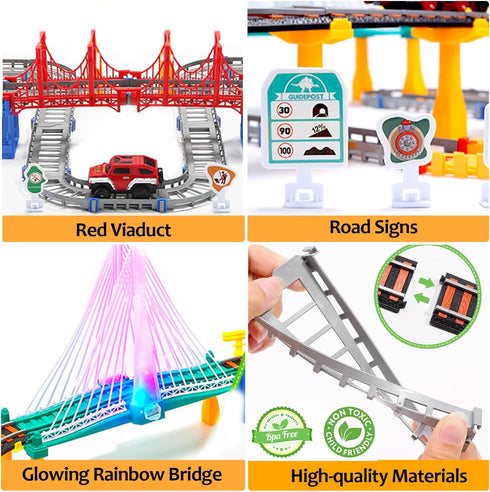 Electric Toddler Train Set Toy Playset for Kids Ages 3-5, Boys and Girls