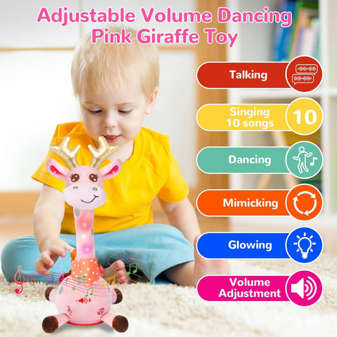 Tummy 10 MILGEI Dancing Talking Giraffe Toy, Singing Musical Time Baby Toy with Volume Adjustment, Children's Songs