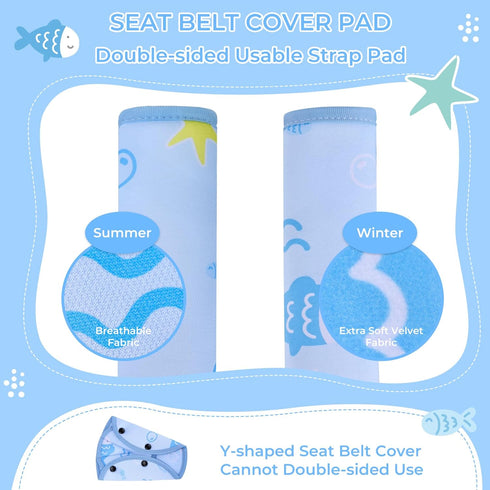 COOLBEBE Set, Kids Seat Straps Cover Pad, Child Shoulder & Belly Comfort Cushion Universal Seat Strap Cover
