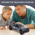 3+ Pickup Truck Toy with Motorcycle, Featuring Lights and Sound Effects,Toy Car with Opening Doors, Toy Cars Gifts