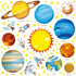 DECOWALL DS4-8007 Planets in The Space Kids Wall Stickers, Peel and Stick Removable Decals for Nursery & Bedroom Decor